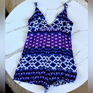 Purple Blue White Black Romper Forever21 Small